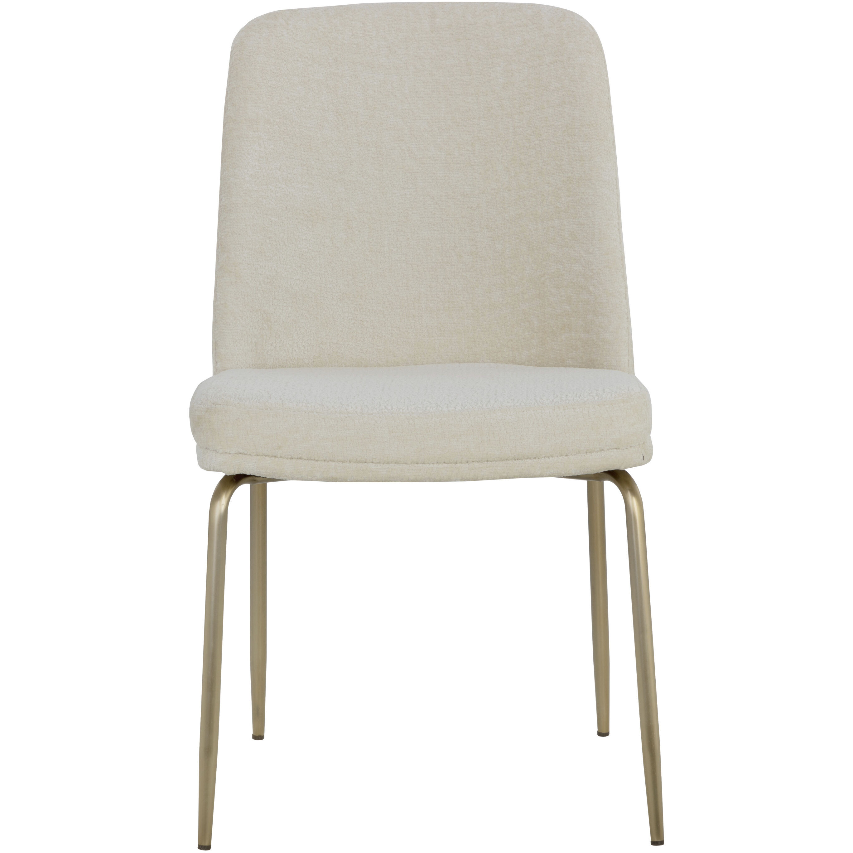 Zeke Antique Brass / Bergen Ivory Dining Chair, Set Of 2